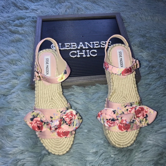 New Steve Madden Pink Platform Bow Espadrilles - Picture 2 of 4